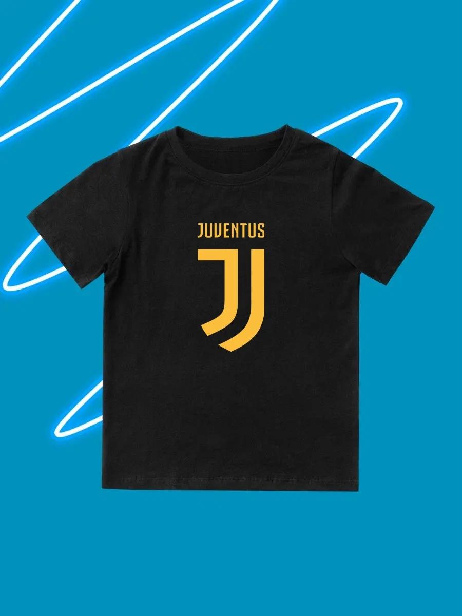 Round Neck Printed Pattern Pullover Short Sleeve Kids Tops Juventus 120
