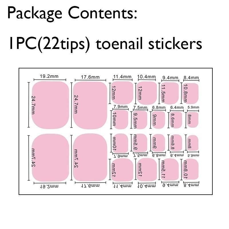 1PC Solid Color Toenail Polish Stickers Full Cover Waterproof  Toe Nail Patch Eco-friendly Long Lasting Toenail Decals Sticker(YMZ277-YMZ308)