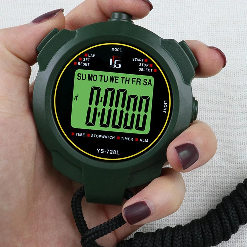 Classic Waterproof Digital Stopwatch Professional LCD Display Sports Training Alarm Clock Timer Stopwatch With Strap Chronograph