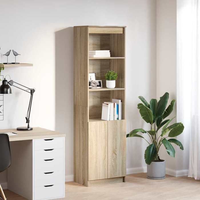 VidaXL Buffet haut chêne sonoma 50x35x180 cm bois d'ingénierie, armoire, armoire latérale, armoire de rangement haute, 3328464