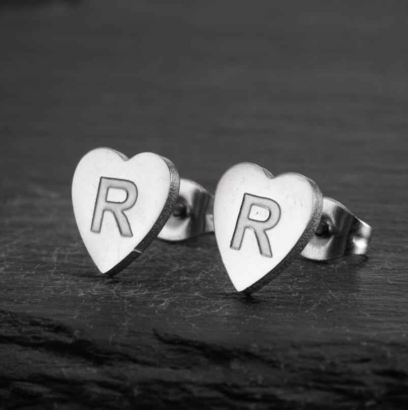 2025 Women's Retro Stainless Steel Alphabet Stud Earrings: Geometric & Simple Design