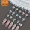 Sky Jellyfish Fireworks Nail Stickers: Laser-Embossed Romantic Fairy Heart DIY Decals