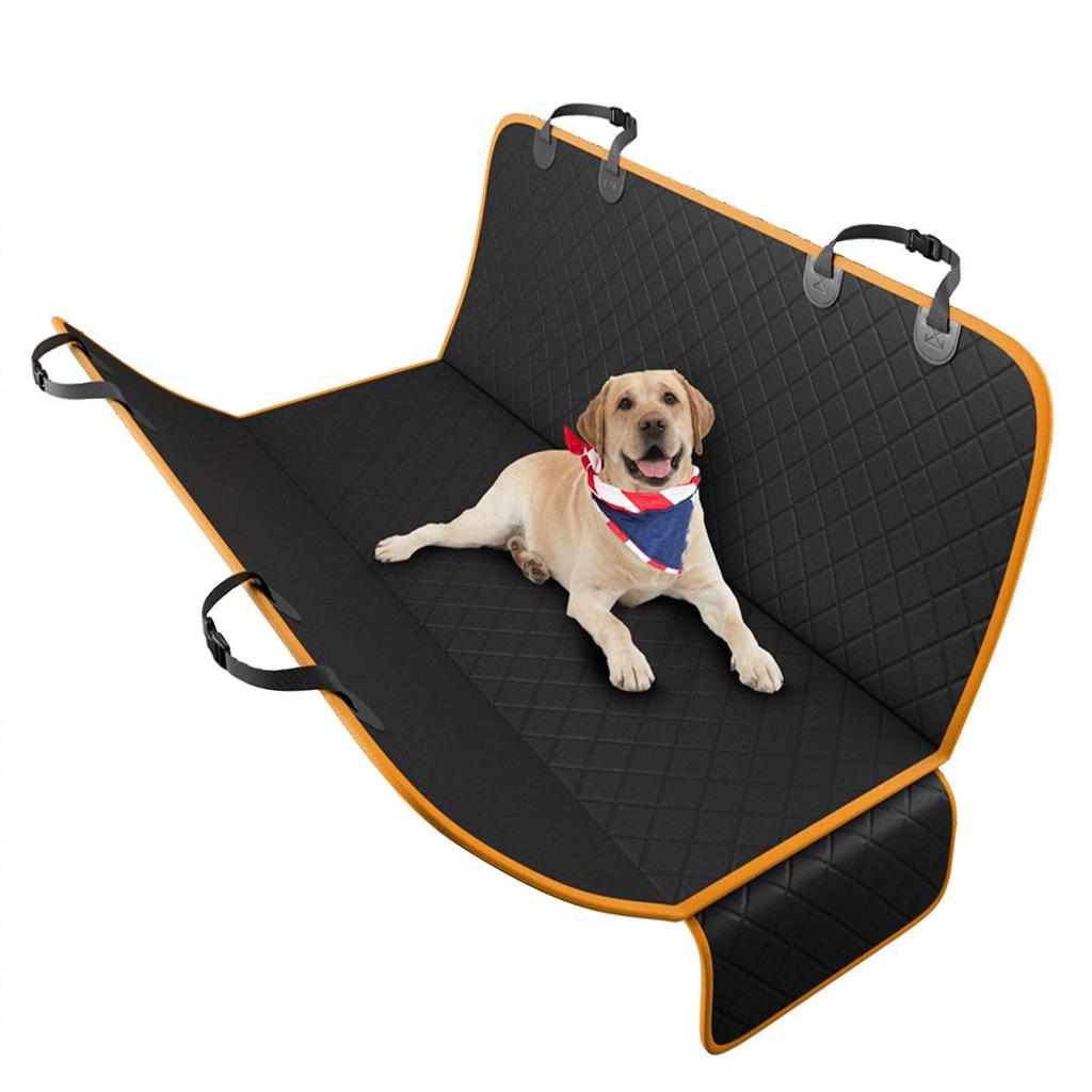 Dog Car Seat Cover Waterproof Scratch Proof Pet Seat Cover for Back Seat Cars Trucks SUVs Orange