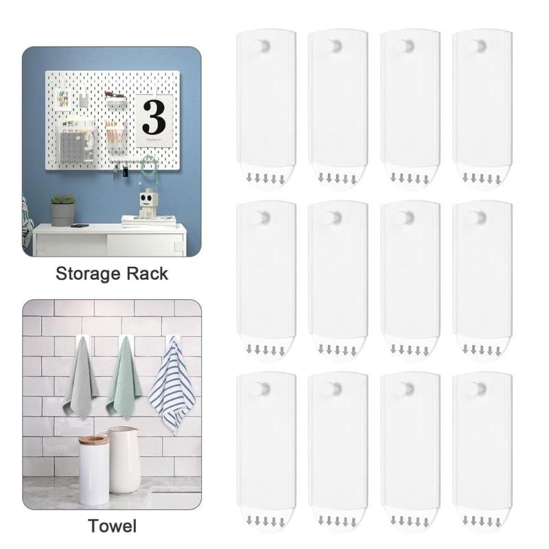 Pack of 12 Adhesive Picture Frame Hooks Easy Installation Wall Hangers for Photos Posters and Paintings Display Shelf