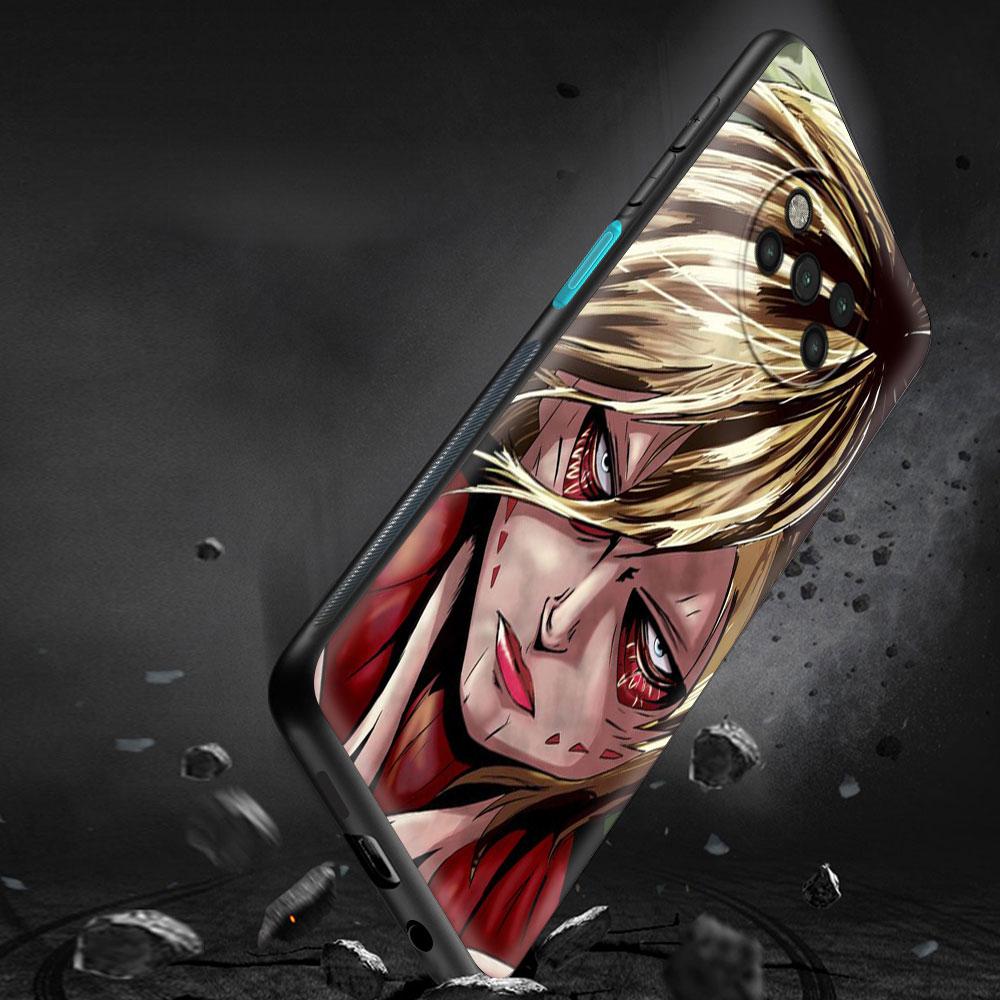 Anime Japanese Attack On Titan Case For Xiaomi Mi Poco X3 M3 Pro X4 NFC F3 GT Pocophone F1 Black TPU Soft Cover Cellphones Capa