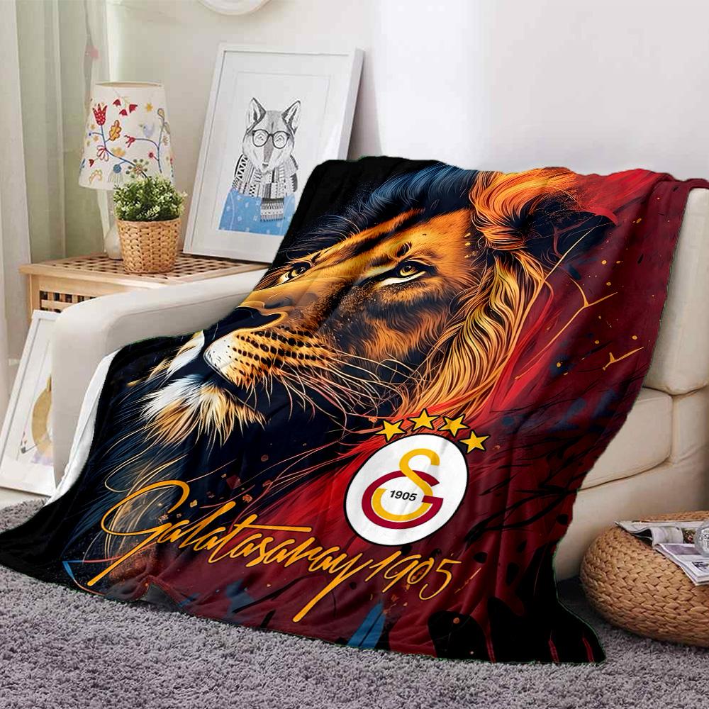 Aslanlar Galatasaray Blanket Ultra-Soft Suitable for Seaside Bed Chair Four Seasons Multipurpose Digital Print