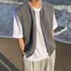Men's Autumn Japanese-Style Knit Vest: Casual College Cardigan with Zipper