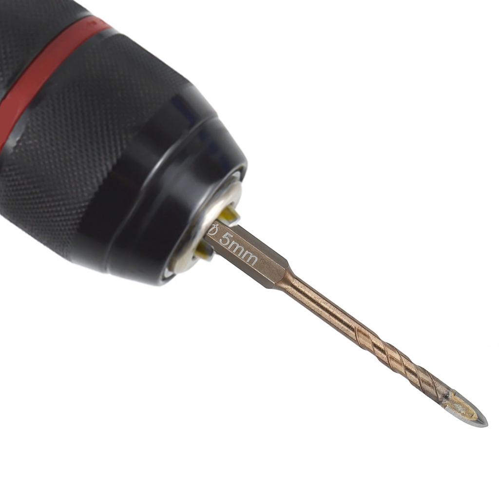 Spiral Wall Drilling Cross Glass Drill Bit Glass Concrete Hole Opener Hard Alloy Triangle Bit DIY Projects For Concrete