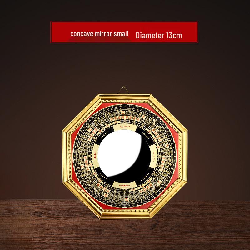 Сплав Компас Зеркало Багуа: Подвесное украшение в китайском стиле тайцзи с выпуклыми, вогнутыми зеркалами и фигуркой ручной работы «Девять дворцов». 13 cm