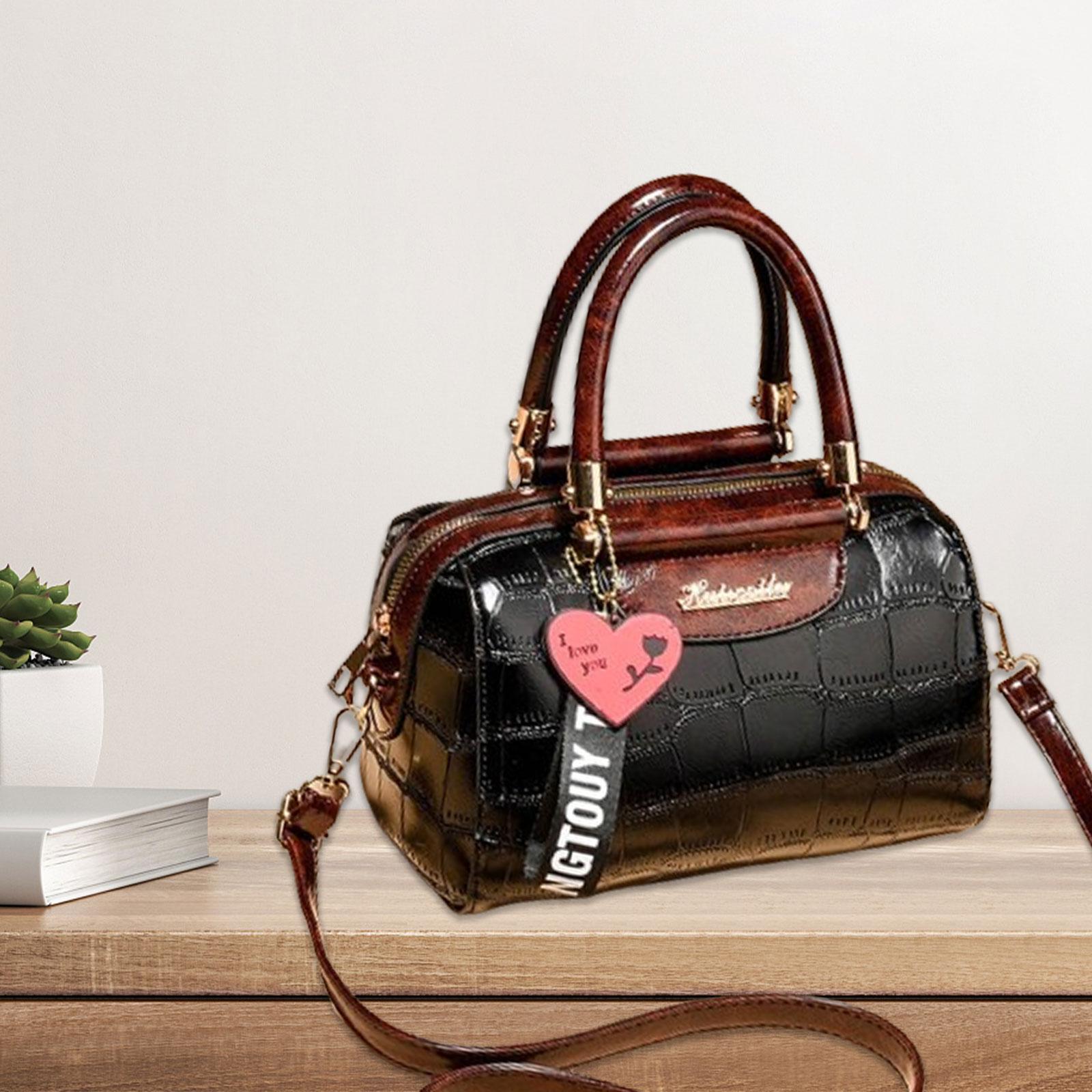 

Women Handbag with Zipper Fashion Tote Bag for Commuting Vacation Ladies чёрный