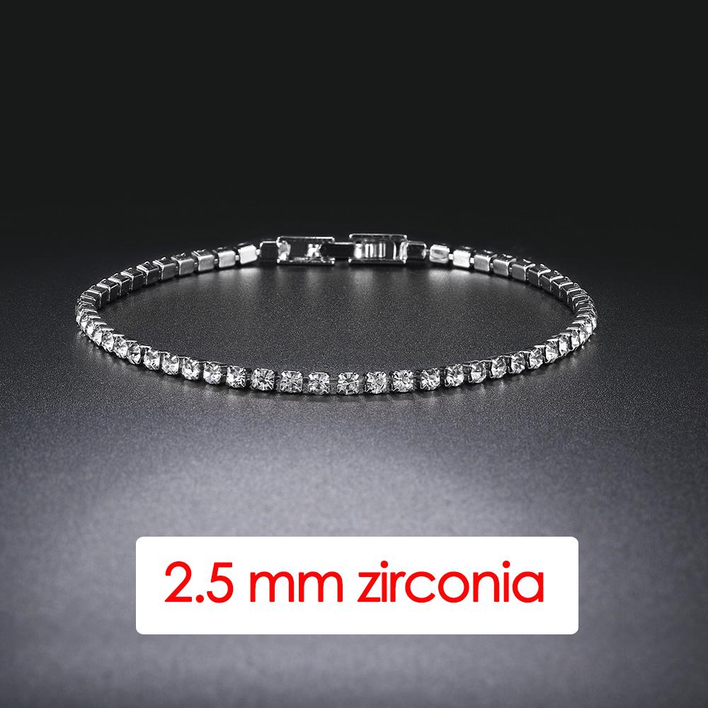 Women's Tennis Bracelet Hip Hop Trendy AAA+ Cubic Zirconia Silver Color Teen Girl Crystal Chain On The Hand Wedding Jewelry H086