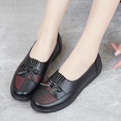 2025 Bahar & Sonbahar için Kadın Deri Slip-On Düz Ayakkabılar - Orta Yaşlı & Yaşlı Kadınlar İçin Rahat Ayakkabılar