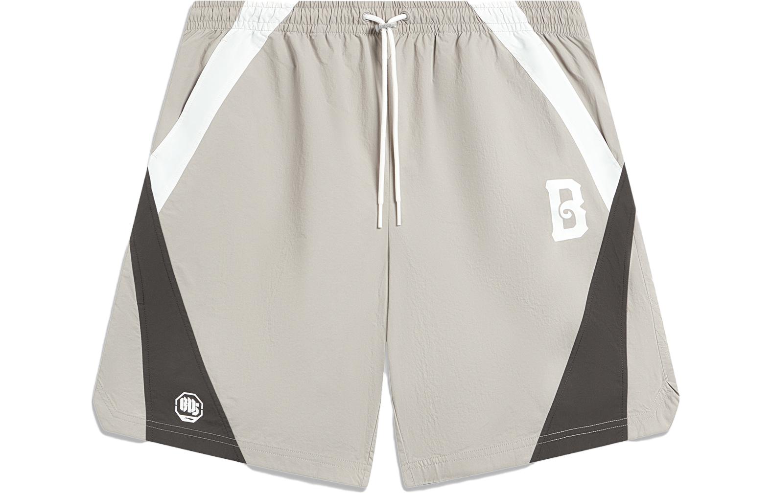 Li Ning Badfive Shorts Men s Rock Ridge Gray Ivory Raven AKST821-1 L