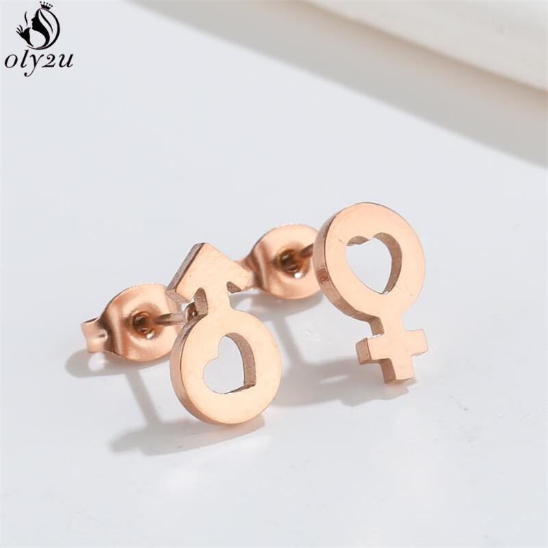 Asymmetry Stainless Steel Key Lock Earring for Women Rabbit Carrot Piercing Jewelry Girls Earrings Gifts Accessories