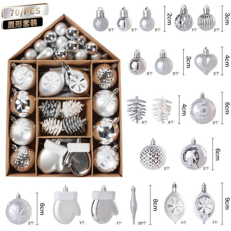 1box 3-6cm Christmas Balls Ornament Set Xmas Tree Hanging Pendant Ornaments for Home Theme Party New Year Gift Noel Navidad