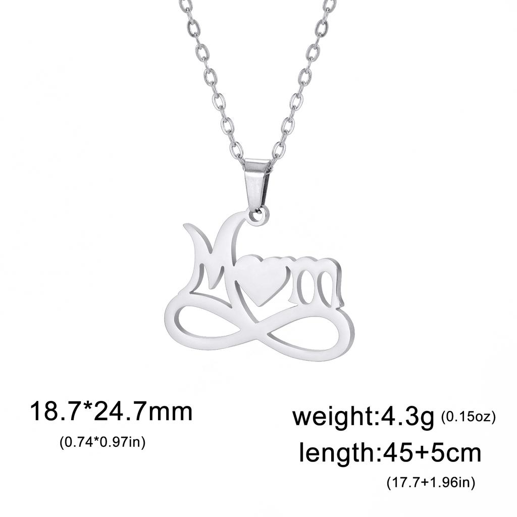 Collana con ciondolo a forma di lettera "Mama" per donna, in acciaio inossidabile, girocollo, alla moda, regalo per la festa della mamma.