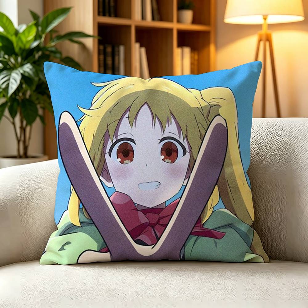 BBright Warm Nijika Ijichi Bocchi the Rock Square DoubleSided printed Pillow Case Bedroom Bedside Pillow Sofa Cushion Cover