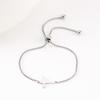 Pearl Chain Cross Stainless Steel Bracelet - European & American Style, Simple Lucky Cross Design.