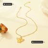 Women's 18K Gold Angel Pendant Necklace - European & American Hip Hop Style, Titanium Steel Clavicle Chain
