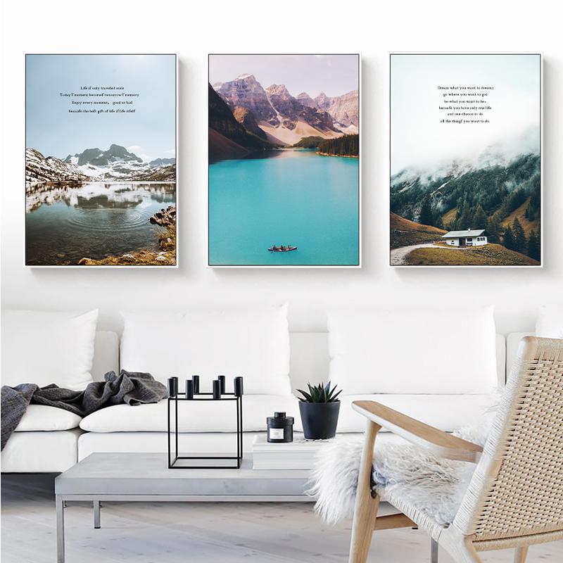 

Плакат с горным прибрежным пейзажем, скандинавское украшение, настенный художественный принт, холст, декоративная картина, скандинавский домашний декор