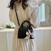 Chic Korean Style Retro Shell Handbag Versatile Crossbody Bag In Classic Black