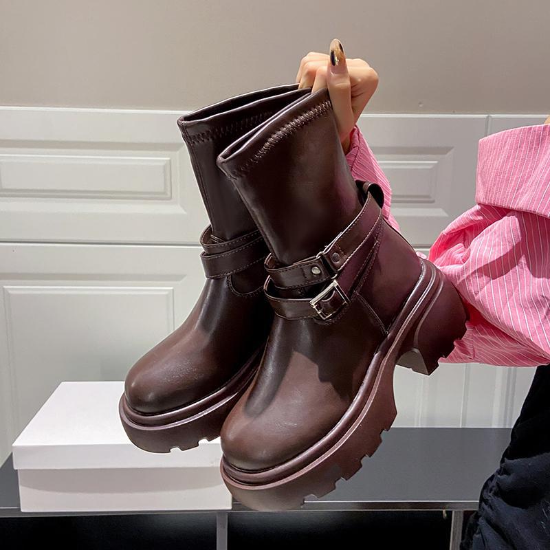 

Британский стиль платформа повседневные короткие ботинки 2025 новый осенний кампус модный тренд плоская подошва увеличение высоты ботинки Мартин 40