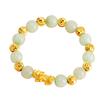 3D Hard Gold Pixiu Jade Bracelet Women's Brass Gold-plated Natural Stone Bracelet Birthday Gift