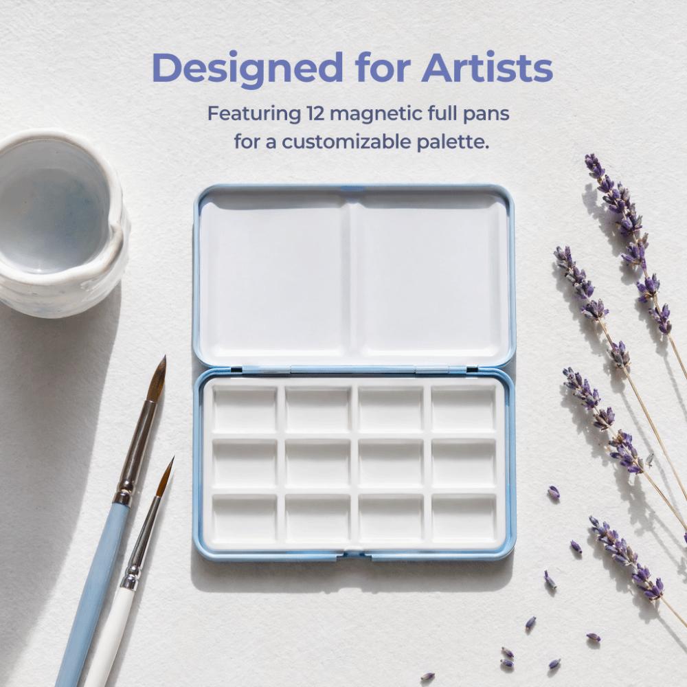 Metal Construction Watercolor Paint Box Small Size Folding Paint Box For Gouache Painting