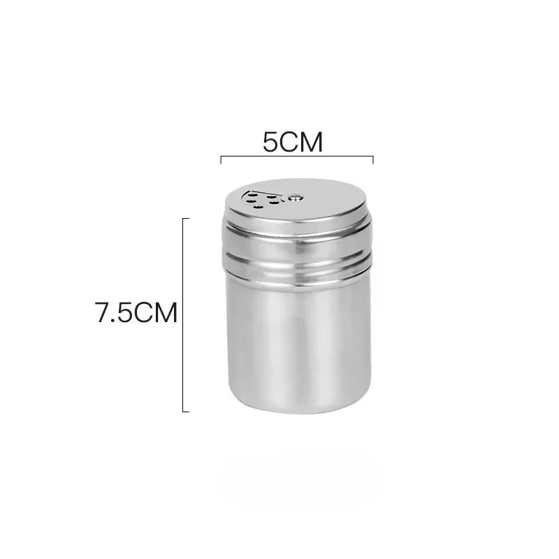 

Банка для приправ из нержавеющей стали, солонка-сахарница с вращающейся крышкой, контейнер для приправ, специй, перца, порошка, кухонный инструмент