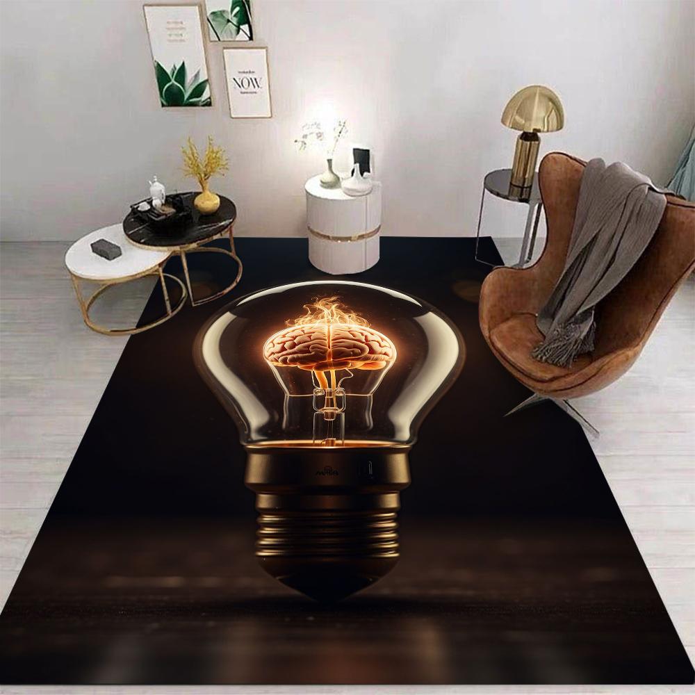 Neon Glühbirne Teppichmatte Teppich Herzform Leuchtendes Muster Modern Hintergrund Heimdekoration Wohnzimmer Schlafzimmer Fußmatte