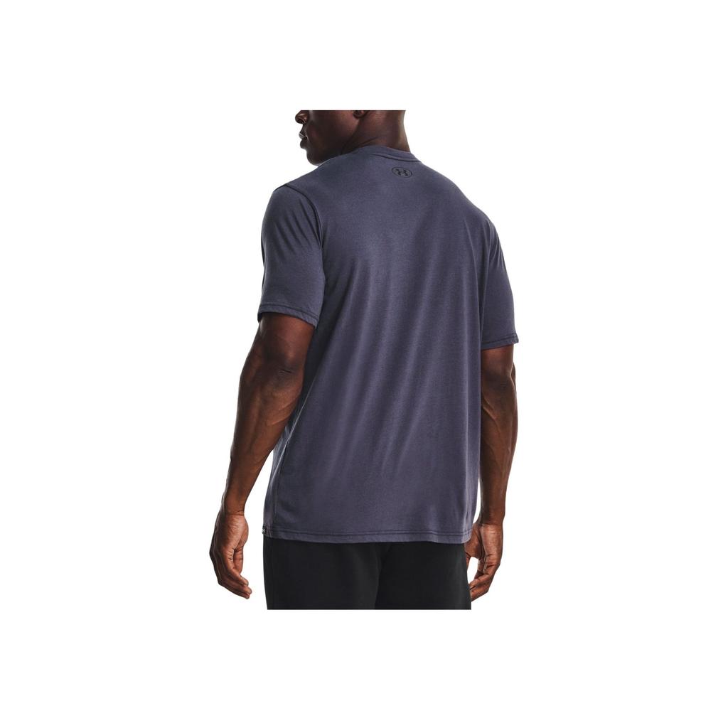 Under Armour Letter Print Bull Round Neck Short Sleeve T-Shirt Men T-Shirts Navy-Blue 1373745-558