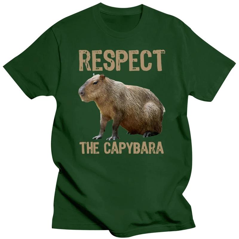 Respektera Kapybarorna Rolig Kapybara Foto Klassisk Bomull EU Storlek T-shirt Harajuku Streetwear Män Harajuku Roliga Mankläder
