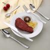 Tavola Occorrente Cibo Occidentale Acciaio Inossidabile Coltello da Bistecca Seghettato Forchetta con Punte Affilate Cucchiaio Curvo Lavabile in Lavastoviglie Texture Martellata