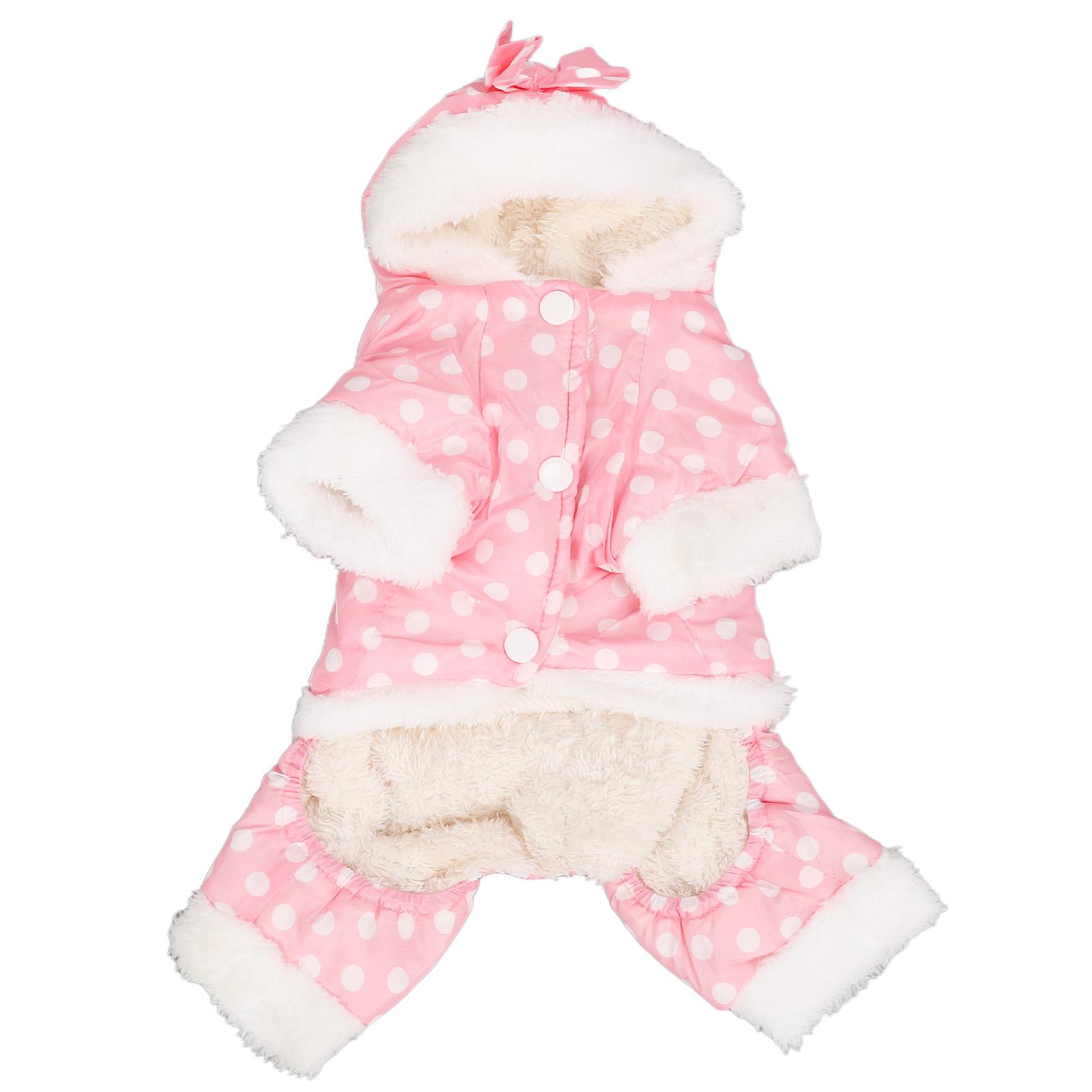 

Dog Winter Coat Warm Thickened Skin Friendly One Piece Hoodie Pet Cold Weather Jacket for Small Medium Large Dogs Pink L L