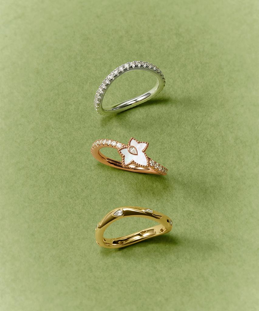 Lola Rose Ivy Mother-Of-Pearl Zirconia Natural Stone Fashion Ring