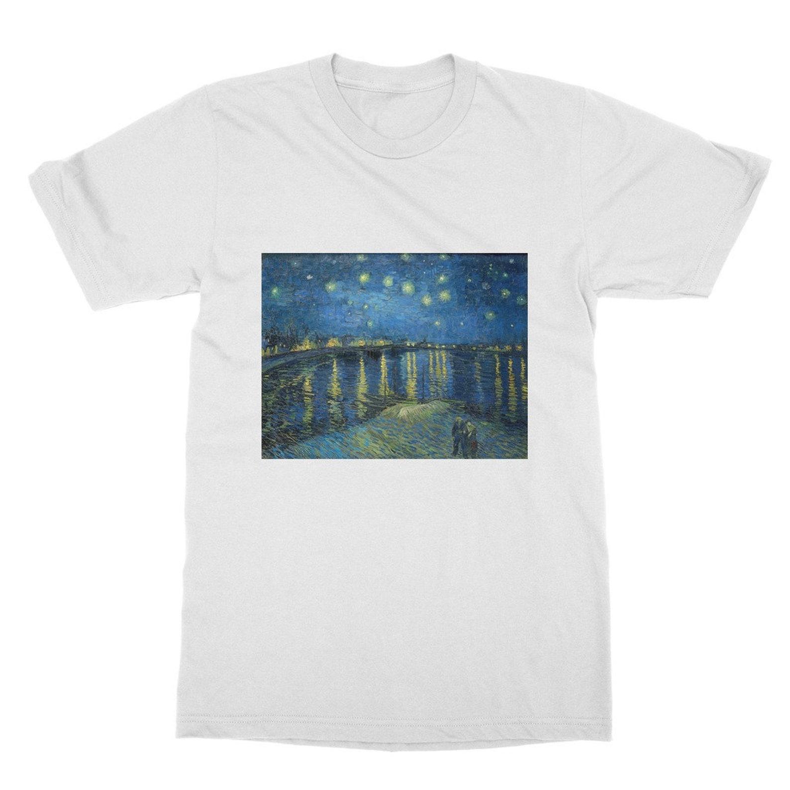 Vincent van Gogh - Starry Night - Classic Unisex T-Shirt- famous artist - artwork tshirts - Van Gogh gifts - Worldwide Shipping L