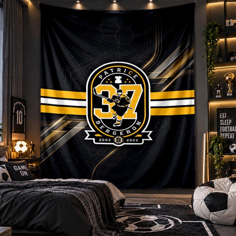 Wall Hanging Tapestry Boston Bruins Print Cloth for Living Room Bedroom Home Decor