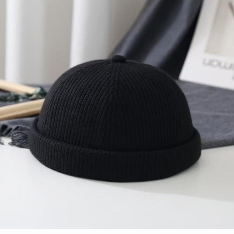 

Японская черная повседневная универсальная модная мужская шляпа домовладельца зимняя шерстяная маленькая круглая шляпа без полей вязаная шляпа-дыня кожаная шляпа от холода женская one size