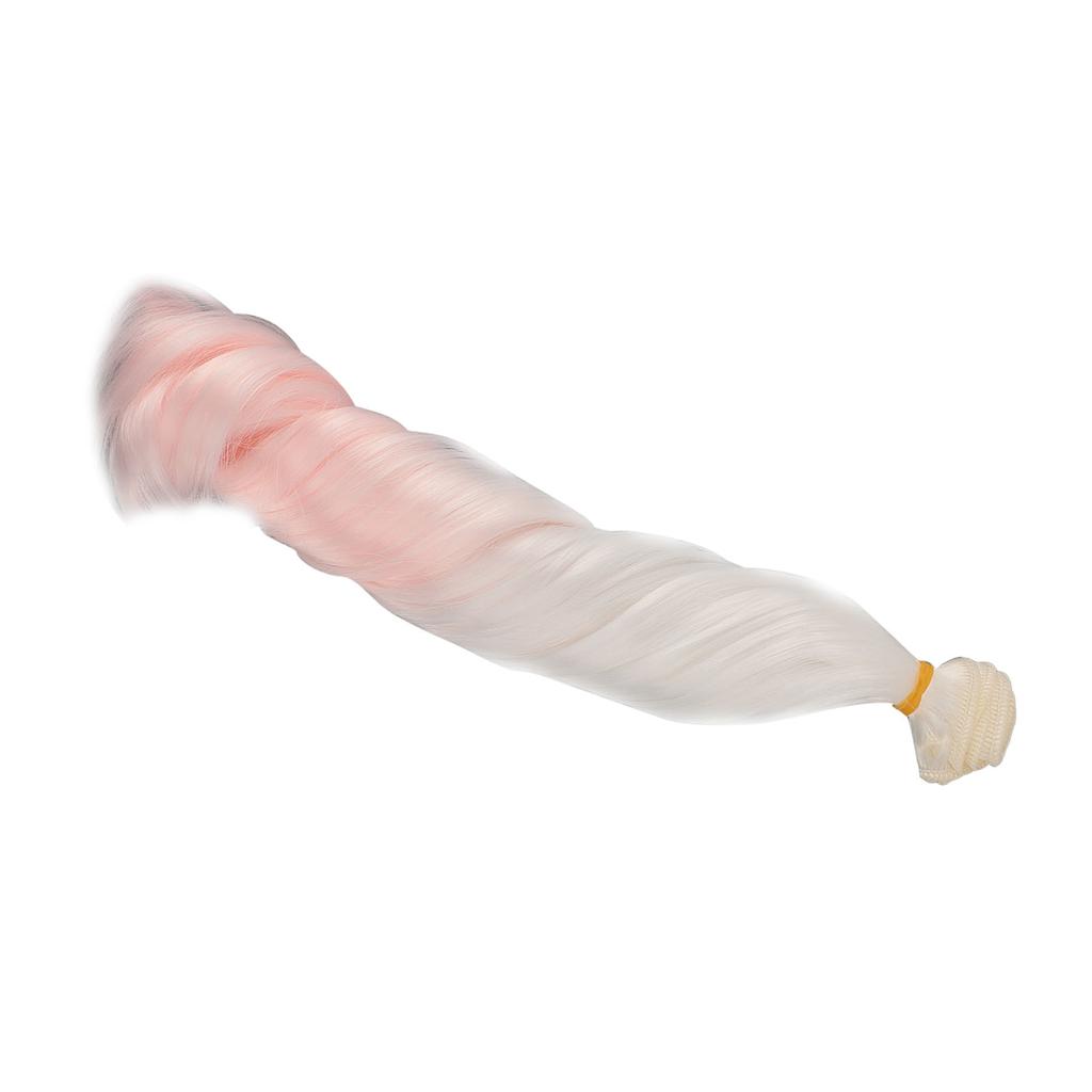 Doll Wig 25cm Length 1m Width White Pink Gradient Long Curly Ball Jointed Doll Wig Type 2