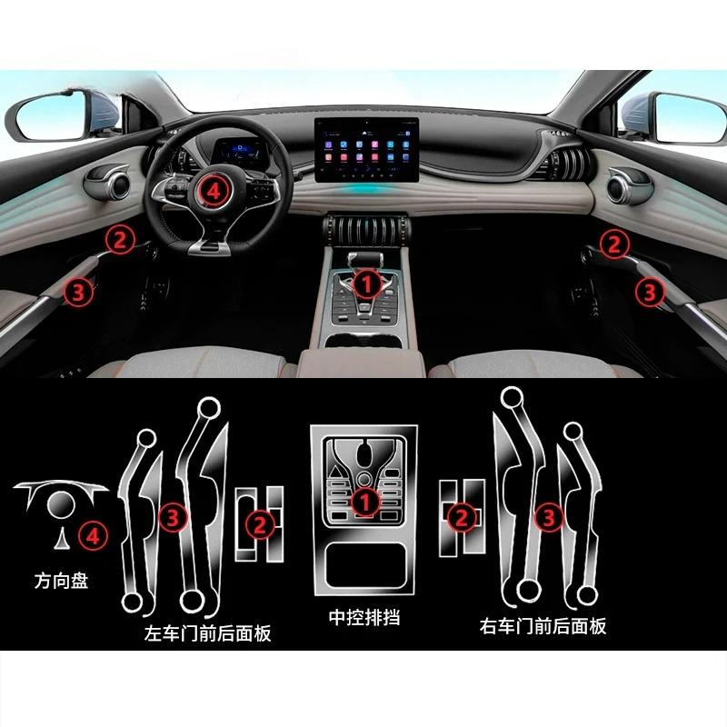 For BYD Atto 3 Yuan Plus 2023 2024 2025 Car Interior Center Console Transparent TPU Protective Film Anti-scratc Film Accessories