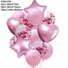 Rose Gold Confetti Star Heart Latex Balloons Birthday Party Decorations Wedding Anniversary Supplies Balloon Arch Kit