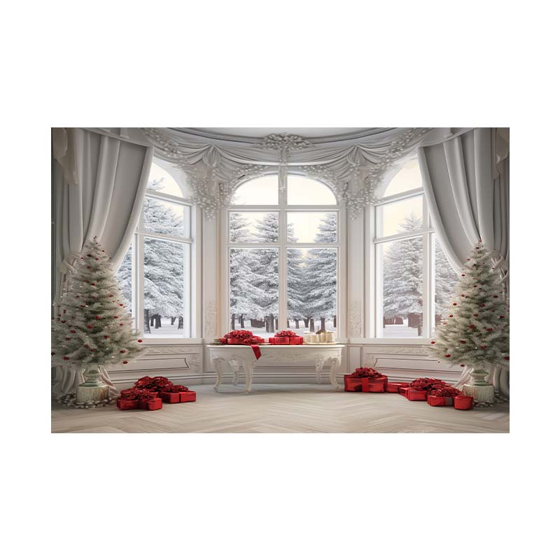 Indoor Window Sill Winter Snow Scene Children Shooting Background Cloth Background Wall Decoration Photo Cloth