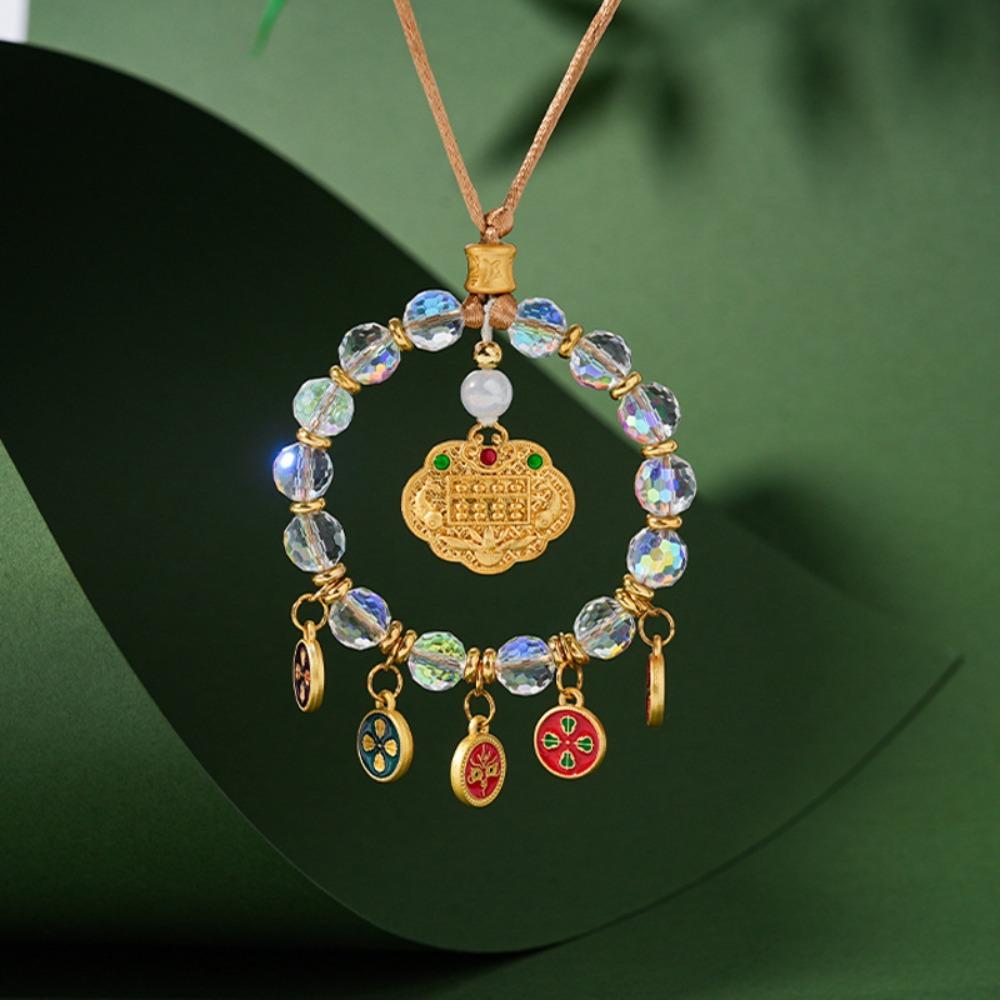 Hanging Five-way God of Wealth Pendant Chinese Style Car Pendant Bead Pendant  Automobile