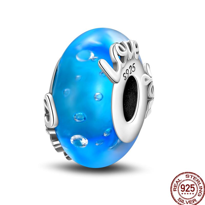 Colorful Round Beads Copper Butterfly Spring Series Pendant Suitable For Pan Original Bracelet Diy Jewelry Gift