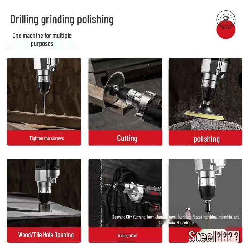 220V Multifunction Electric Drill & Screwdriver for Woodworking
