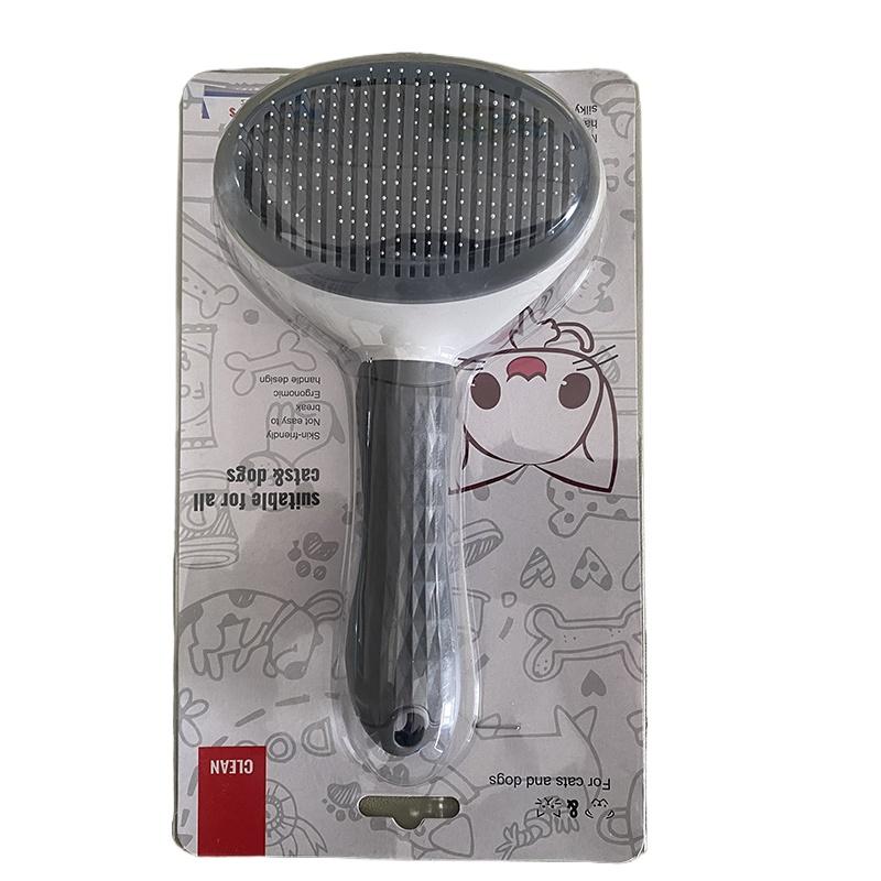 

Самоочищающаяся расческа для домашних животных, одно нажатие для удаления плавающих волос, расческа для кошек, массажная щетка для собак, чистка домашних животных, косметическая расческа для пятен, оптовая продажа серый