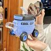 Water Bottle for Boys 550ml Cartoon Mars Rover Leak-Proof Daily Supplies with Straw Boys Travel Mug for Offices Outdoor Indoor