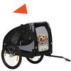 Dog Bike Trailer, Mesh Window, Roll-Up Cover, Coupling, Steel Frame, Black, 140 X 71 X 83 Cm
