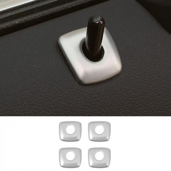 Frame Matte Silver 19-22 Car Inner Door Bolt Lock Down Ring For BMW 3-Series G20