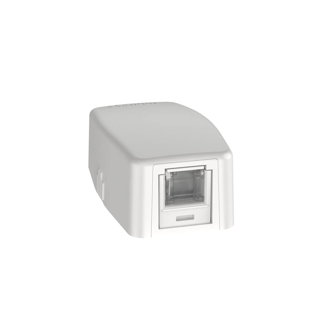 

Panduit Corporation Cat 6A Rosette Box Kit with Shutter, 1 Outlet, White, JOQ1H6A00